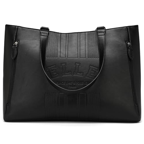 ELLE Roamer 24L Vegan Leather Weekender Tote Bag - color: Black