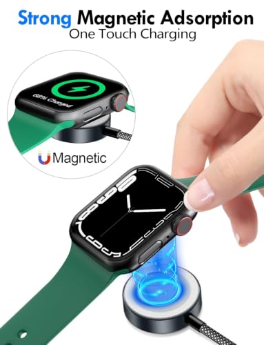 1Pack Travel Essentials for Apple Watch Charger,3-in-2 Multi Charging Cable - color: Black, size: 1Pack-6 FT