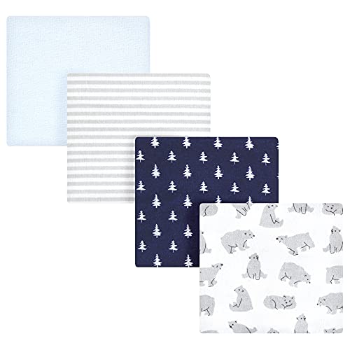 Hudson Baby 유니 베이비 면 플란넬 속싸개, 곰 포즈, 원 사이즈 - color: 곰 포즈, size: 2-18 개월