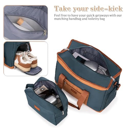 Cobens Luggage Sets 5 Piece,Suitcases with Wheels,20"/24"/28",DarkGreen - color: DarkGreen, size: 5 Piece Sets (20/24/28/DB/TB)