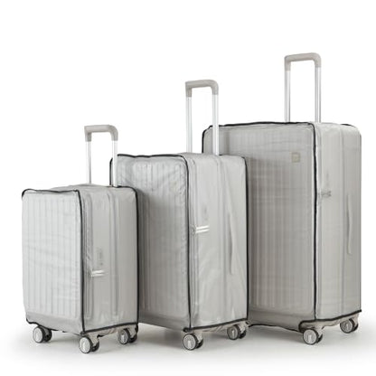 TRAVELEO 4 Piece Expandable Hardshell Pink Luggage Sets with Spinner Wheels, Lightweight Travel Suitcase Set with TSA Locks, 20 inch Carry On for Women (Light Beige, 3 Piece Set) - color: Light Beige, size: 3 Piece Set