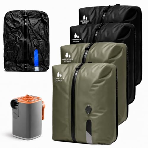 4PCS Travel Pack Vacuum Kit, Space Saver Packing Cubes for Carry-On, 17L
