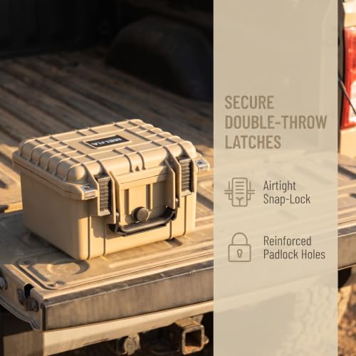 MEIJIA Portable All Weather IP67 Waterproof Camera Case,hard case with Customizable Fit Foam,Fit Use of Drones,Camera,Equipments,10.62 x9.68x6.87inches(Desert Tan) - color: Desert Tan, size: 10.62 x 9.68 x 6.87 inches