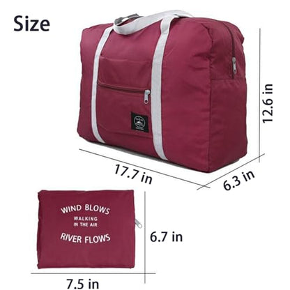 Foldable Travel Duffel Bag Tote Spirit Airlines Personal item Bag(Red) - color: Red