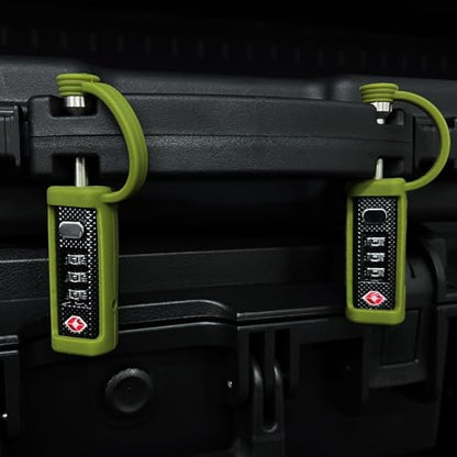 LAFENLIN TSA Padlock 4-Pack for Gun Cases, 3-Dial Combo Lock, Moss | TSA-approved Gun Case Lock for Rifle & Pistol Cases (No Key). Sturdy Alloy Body, Cut-resistant Steel Shaft, Weatherproof - color: Moss