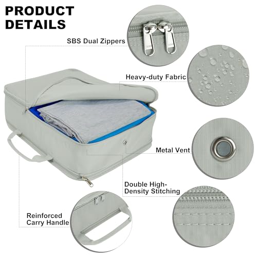 Compression Packing Cubes Travel Packing Suitcase Organizer Bags, Grey - color: Grey, size: Large