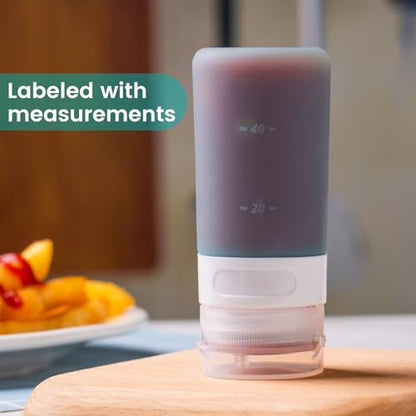 MICEBAY 2 oz Condiment Squeeze Bottles, Leakproof Salad Dressing Container - color: Mint, size: 2 OZ