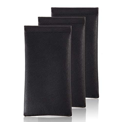 TRIUMPH VISION Eyeglass Case Glasses Case Soft Sunglass Pouch Sleeve 3 Pack - color: 3 Pack Black