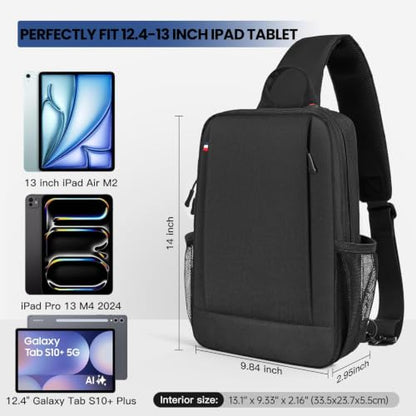 Tablet Sleeve Shoulder Bag for 2026 13 inch iPad Air M4 M3 M2/ iPad Pro 13 M4 M5, 2026 MacBook Neo A18 Pro A3404, iPad Pro 12.9 Carrying Travel Case Bag, Fit Magic Keyboard - size: 12.9-13 Inch