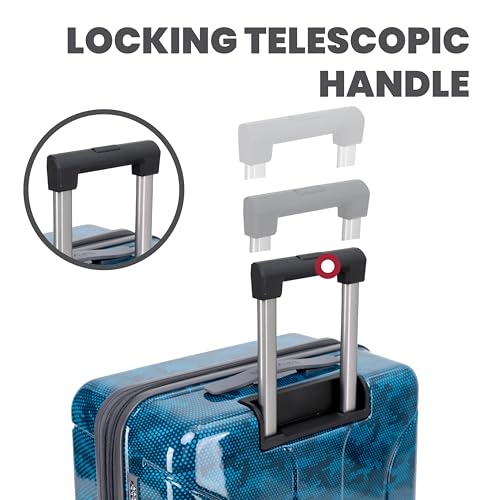 Spyder Matrix 20 Inch Carry On Expandable Hardside Upright Suitcase with 360° Spinner Wheels, TSA Approved Lock, Blue - color: Blue, size: Carry-On