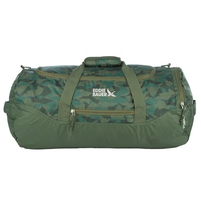 Eddie Bauer Stowaway Packable Duffel Bag| Travel | Foldable | Lightweight | Durable | Ripstop Polyester | 23" Length | 45L Capacity - Sprig Green | Lightweight Durable Ripstop Polyester, Packs Flat When Not in Use, Roomy Travel Duffel for Trips and Gym Us