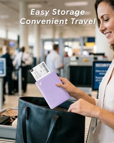 Passport Holder for Travel - RFID Blocking for Women & Men - color: Lavender