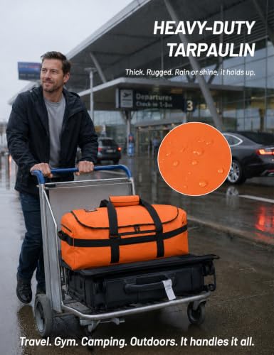 MIER 40L/60L/90L Water Resistant Backpack Duffel, Heavy Duty Duffle Bags - color: Orange, size: 40l