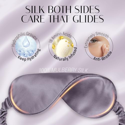 OLESILK 100% Mulberry Silk Sleep Mask for Women - Zero-Pressure Blackout - color: Charcoal