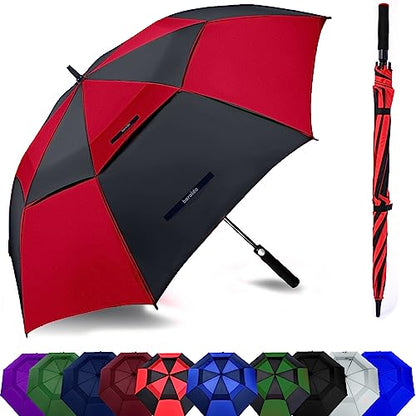 54/62/68/72 Inch Large Golf Umbrella Windproof Auto Open for Rain - color: Red/Black, size: 68 Inch