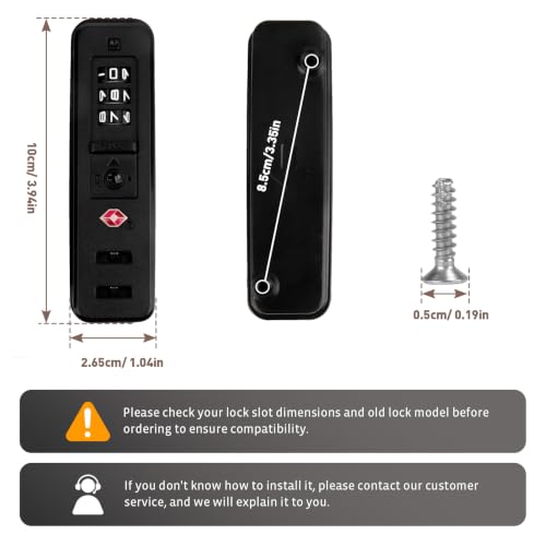 2 Pack TSA Approved Built-in Luggage Locks, 3 Digit Replacement JS-526 - color: JS-526