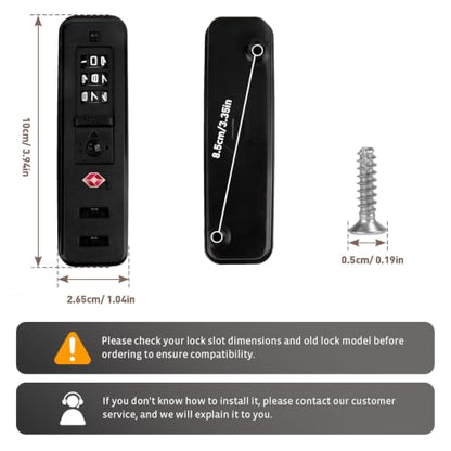 2 Pack TSA Approved Built-in Luggage Locks, 3 Digit Replacement JS-526 - color: JS-526