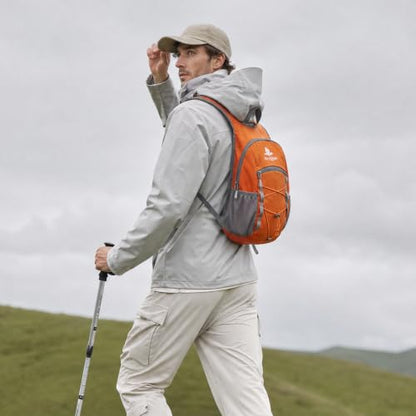 14L Small Hiking Backpack, Packable Travel Daypack for Men Women - color: Orange