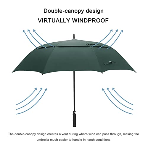 G4Free 47/54/62/68/72 Inch Golf Umbrella Windproof Auto Open Large Umbrella - color: Dark Green, size: 62 inch
