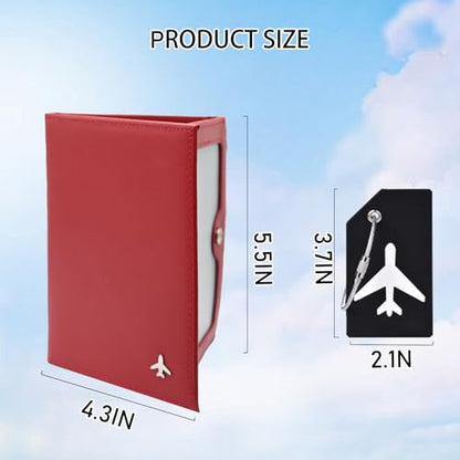 Pilot Wallet Passport Holder: Red Leather Travel Walle - color: Red
