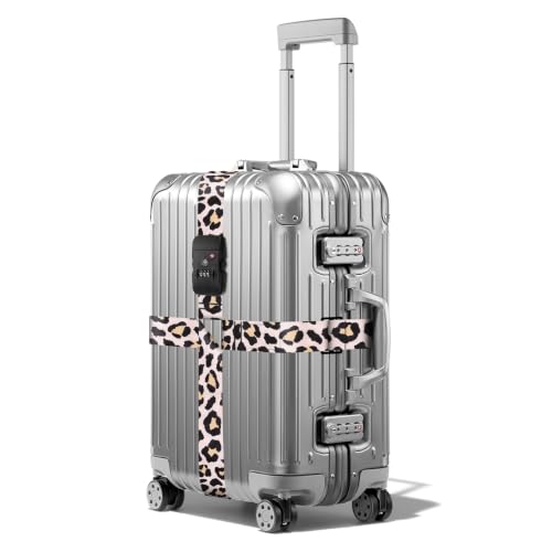 Veki Cross Luggage Straps, TSA Approved with Lock, Leopard Print, 1pc - color: Leopard Print