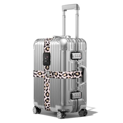 Veki Cross Luggage Straps, TSA Approved with Lock, Leopard Print, 1pc - color: Leopard Print