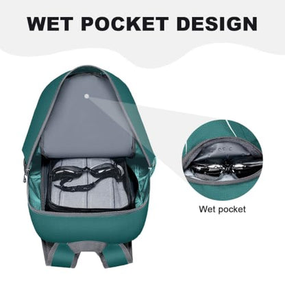MIYCOO Ultralight Packable Backpack, 35L Waterproof Hiking Daypack | Travel Camping Foldable Daypack, Hiking Back Pack for Men Women, Green - color: Green