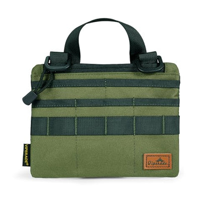 VIPERADE VE5 Slim EDC Pouch with 7 Pockets, Mens Pocket Organizer Multitool Pouch, Mini Crossbody Messenger Bag (No Strap) - color: Green