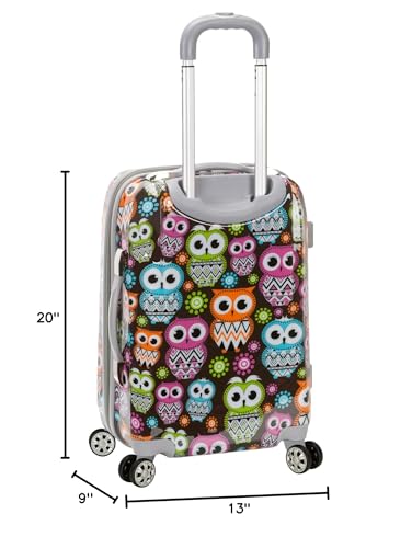Rockland Vision Hardside Spinner Wheel Luggage, Carry-On 20", Owl - color: Owl, size: Carry-on 20"
