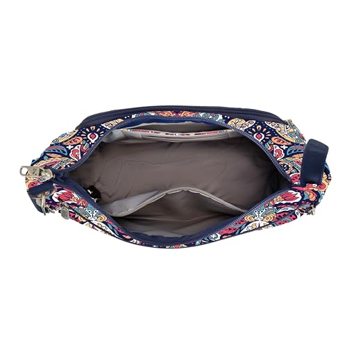 Travelon Anti-theft Classic Crossbody Bucket Bag - color: Summer Paisley