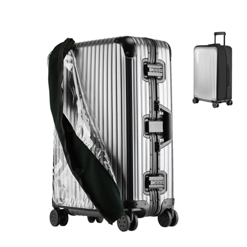Clear Luggage Covers For Suitcase TSA Approved,No‑Disassembly (Black, 28) - color: Black, size: 28