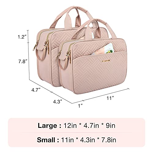 BAGSMART Toiletry Bag for Women, Large Capacity Water-resistant, Pink - color: Pink, size: Large