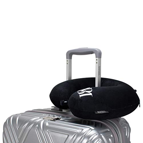 Badgley Mischka Memory Foam Travel Neck Pillow Pillow (Grey Floral) - color: Grey Floral