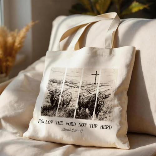 Book Lover Tote Bag with Funny Reading Quote Bag - color: Cow