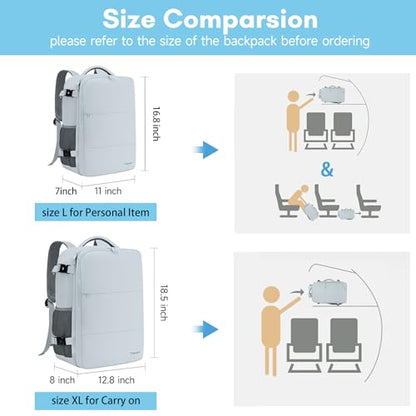 Taygeer Carry On Backpack, 40l Travel Backpack for Women Airline Approved - color: Blue, size: X-Large