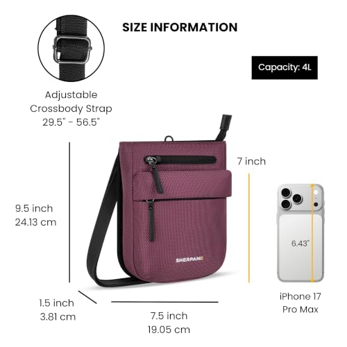 Sherpani Prima, RFID Anti-Theft Crossbody for Women - color: Pink Smoky Orchid