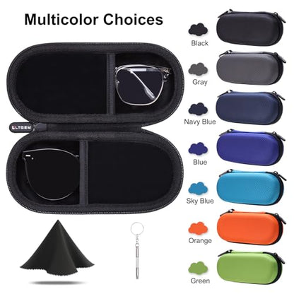 L LTGEM Hard Double Eyeglass Case, Travel Sunglasses Storage Case for Men Women,Includes Cleaning Cloth and Screwdriver - color: Green