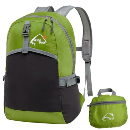 Wind Tour Outdoor Foldable Backpack, Unisex, Fashion Casual for Travel Hiking Mountaineering(Green | 22L)