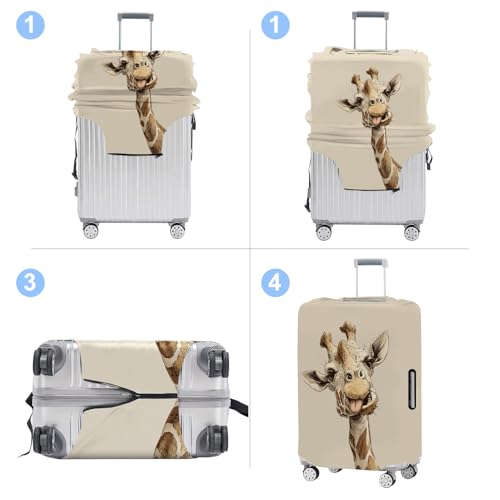 Giraffe Luggage Cover Washable Suitcase Protector Anti-scratch Suitcase cover Fits 20-22 Inch Luggage S - color: giraffe, size: S(20-22inch suitcase)