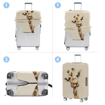 Giraffe Luggage Cover Washable Suitcase Protector Anti-scratch Suitcase cover Fits 20-22 Inch Luggage S - color: giraffe, size: S(20-22inch suitcase)