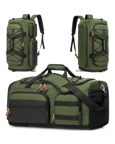 Searock 45L Gym Bag for Men, 3-In-1 Duffle Bag Backpack for Travel - color: Green