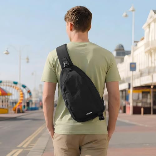G4Free Sling Bag for Men, RFID Blocking Crossbody Bag for Daily - color: black
