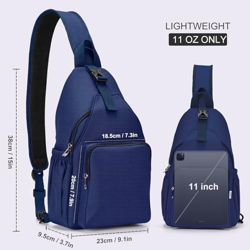 AOTIAN Crossbody Sling Backpack Sling Bag Travel Hiking Chest Bag Daypack - color: Blue