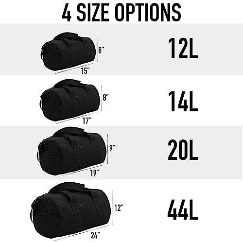 Rothco Heavy-Duty Canvas Shoulder Duffle Bag - Rugged Travel Gym Gear Equipment Bag - color: Navy Blue, size: 17 Inches