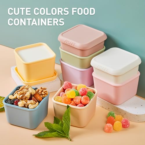 ISSEVE 6Pack 6oz Silicone Snack Containers for Kids with Lids, Reusable - size: 6oz-6pack