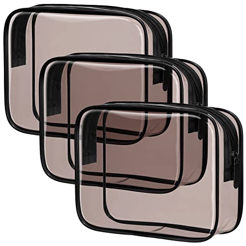 PACKISM Clear Makeup Bag Travel - TSA Approved Toiletry Bag, Black Brown - color: Z- Black Brown, size: Medium Set