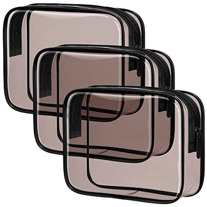 PACKISM Clear Makeup Bag Travel - TSA Approved Toiletry Bag, Black Brown - color: Z- Black Brown, size: Medium Set