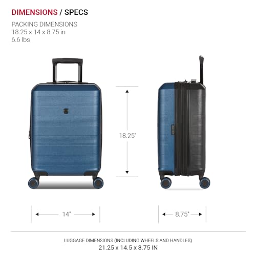 SwissGear Duet Hardside Expandable Luggage with Spinner Wheels, Navy/Black, 3-Piece Set (19/24/28) - color: Navy/Black, size: 3-Piece Set (19/24/28)