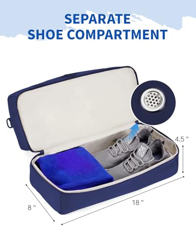 WANDF Personal Item Travel Bag 18x14x8, Carry On Duffle Bag for Women - color: B-Navy Blue