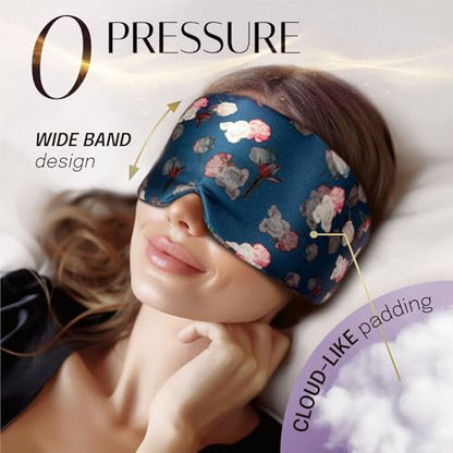 OLESILK 100% Mulberry Silk Sleep Mask, Large Size, Pressureless, Blackout - color: Psm-01